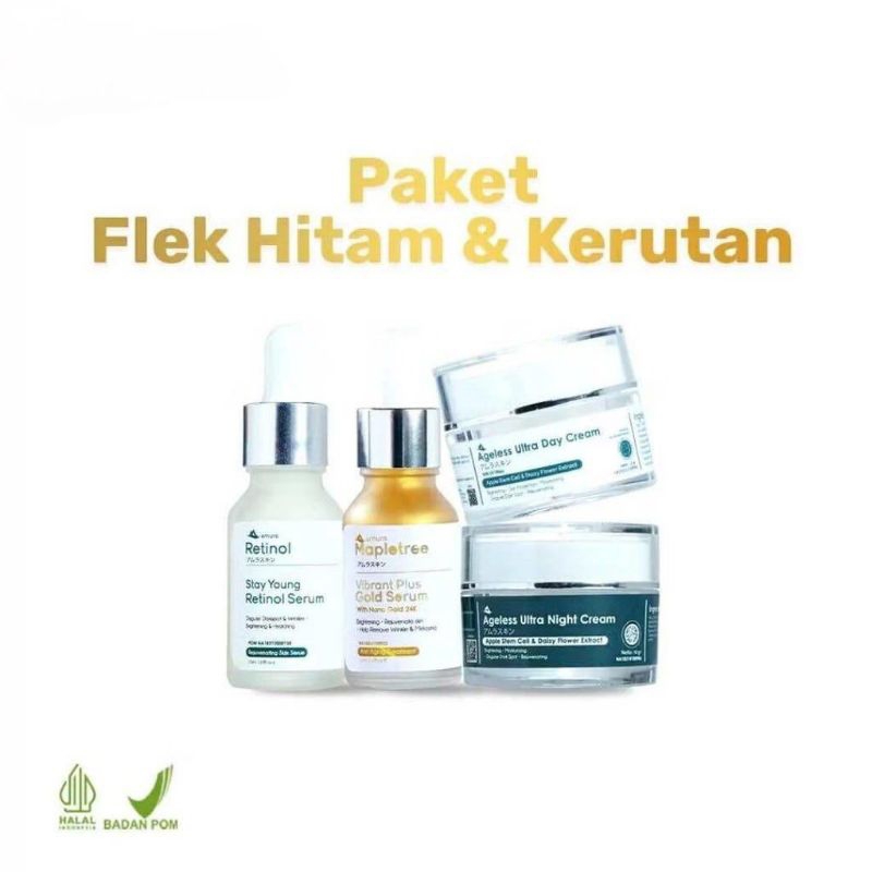 Amura Paket Hemat 4 in  Amura Skincare Paket Flek Hitam & Kerutan
