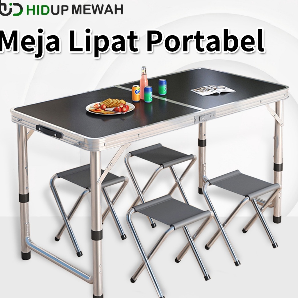 Tren Kekinian Meja Lipat Meja Koper Portabel Aluminium 12x6 CM Meja Camping Outdoor Meja Jualan Serb