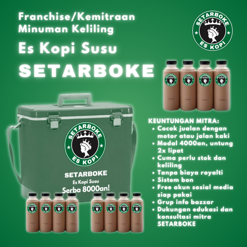 

Franchise/Paket Usaha/Kemitraan Minuman Kopi Keliling Setarboke