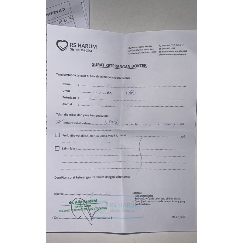 

surat asli izin kerja kuliah stampel basah izin kuliah sekolah dokter izin