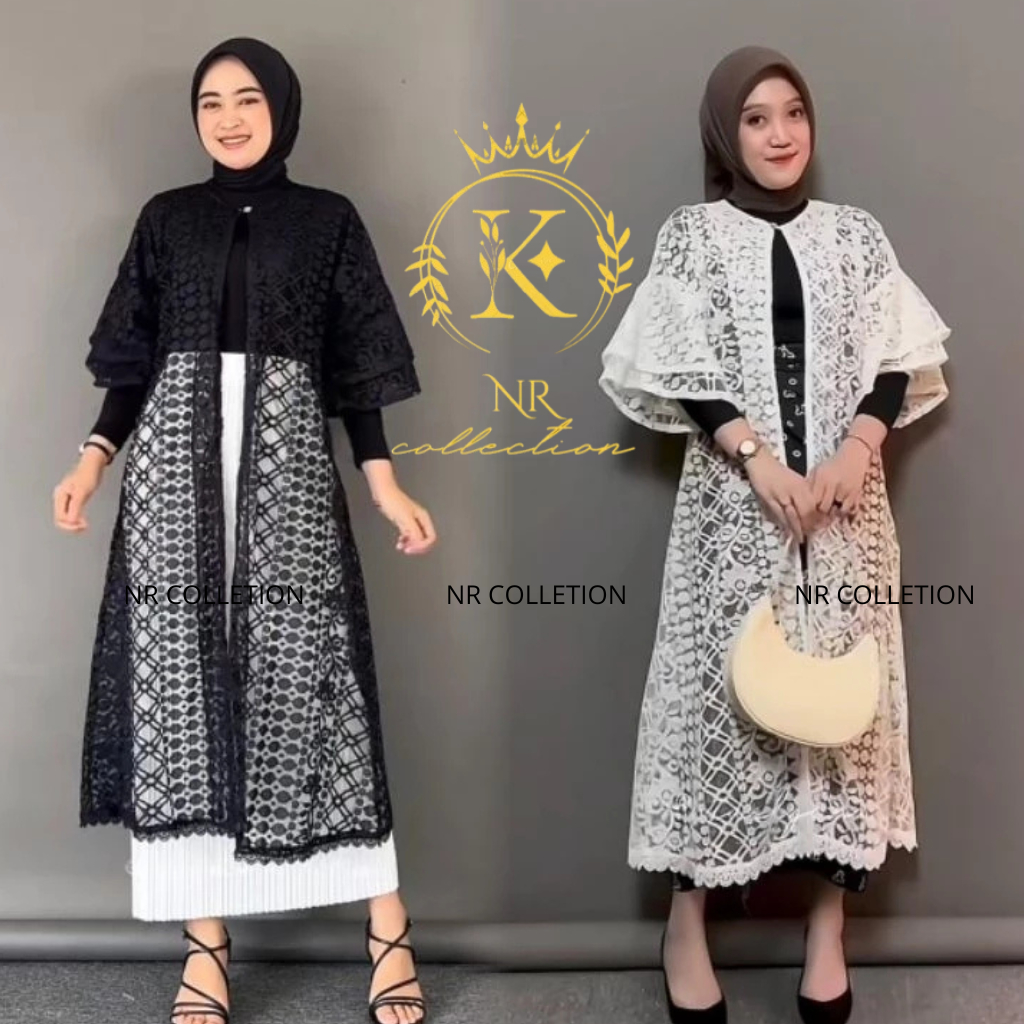 OUTER BROKAT MALIKA PREMIUM LENGAN RUFFLE /OUTWEAR WANITA MUSLIMAH TERBARU KONDANGAN