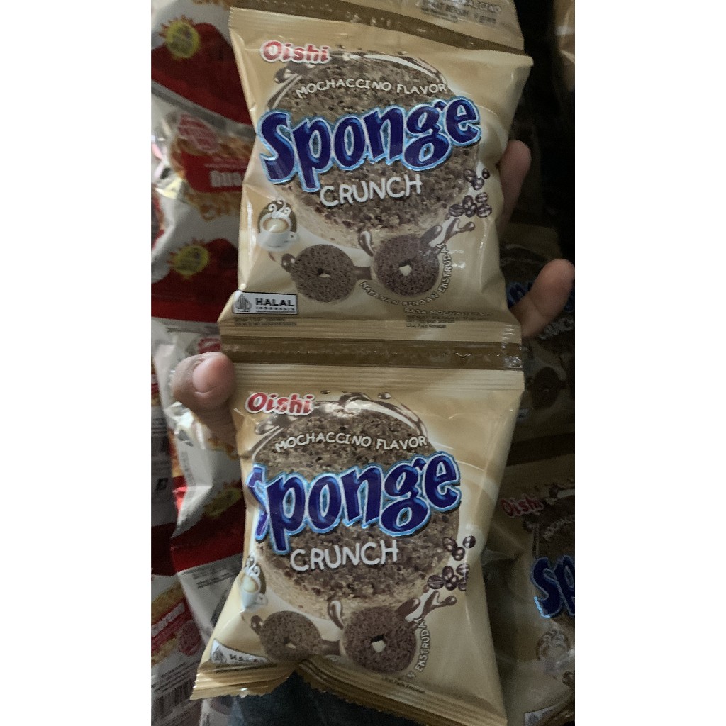 Snack Oishi Sponge Rasa Mochacino 1 renceng isi 10 pcs