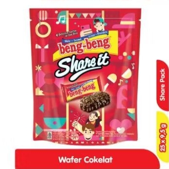 

Beng beng share it wafer rice crispy cokelat 25 x 9.5 gram