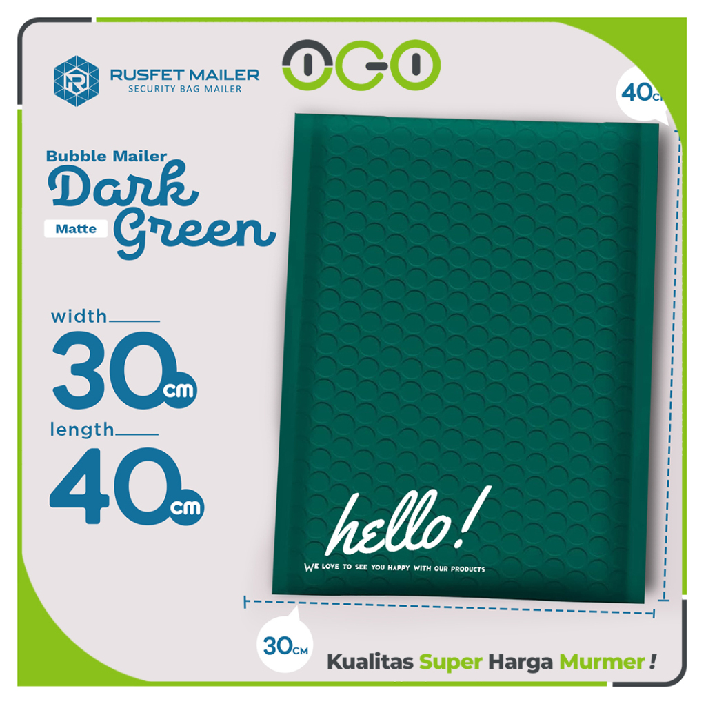 

Amplop Bubble Mailer Polos Dark Green 30 x 40 cm Harga Ecer Amplop Packing Olshop Termurah Rusfet
