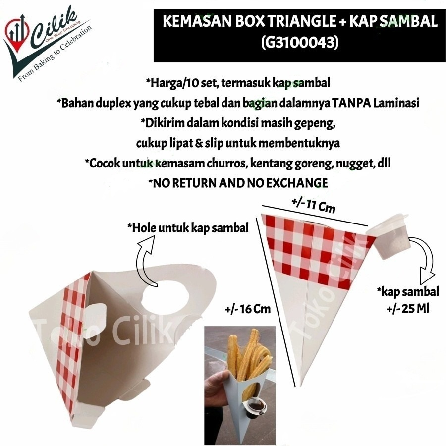 kemasan+dus+box+triangle+makanaan+cemilan+kentang+churros+nugget+kue