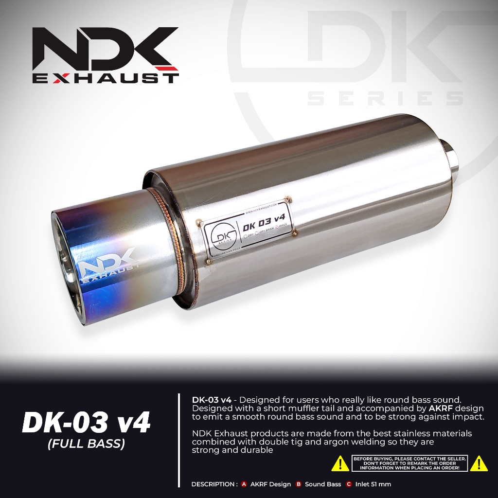 NDK EXHAUST MUFFLER DK-03 V4 MOBIL DAIHATSU GRAND MAX KNALPOT RACING MOBIL