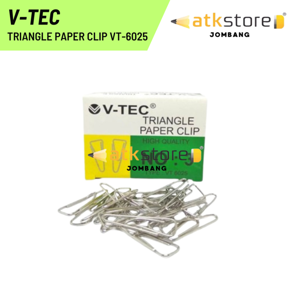 

V-TEC Triangle Paper Clip VT-6025 NO. 3 / Paper Clip / Klip / Penjepit Kertas / Paper Clip No.3
