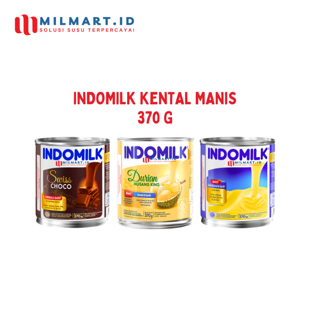 

INDOMILK SUSU KENTAL MANIS 370G KALENG INDOMILK KRIMER MANIS PUTIH/COKLAT/DURIAN