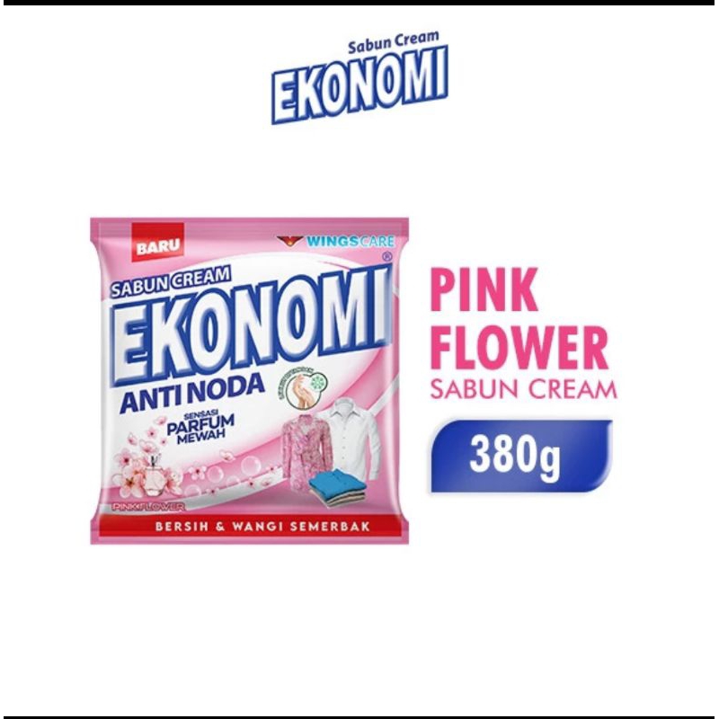 EKONOMI Cream Detergen Pink Flower 380Gr/ Sabun Colek Ekonomi 380gr