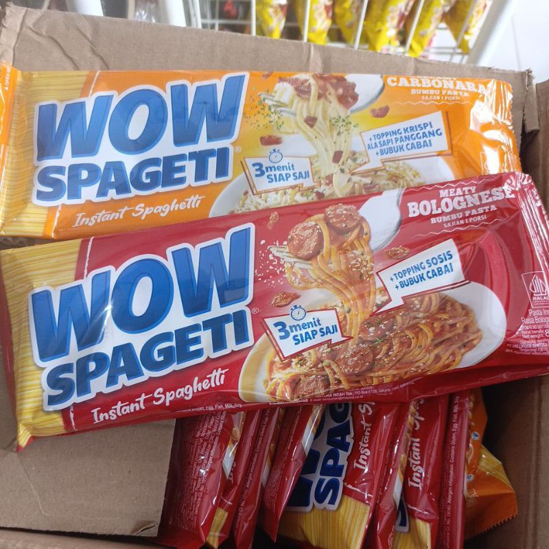 

Terbaru Mie WOW SPAGETI Instan Spagety Carbonara dan Bolognese