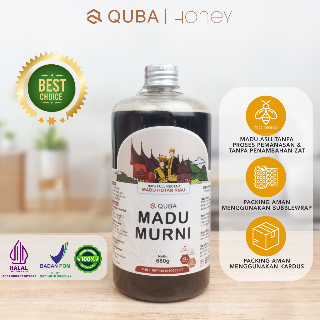 

(680g) Madu Hutan Riau | Madu Grade A Full Nectar 100%, Raw Honey