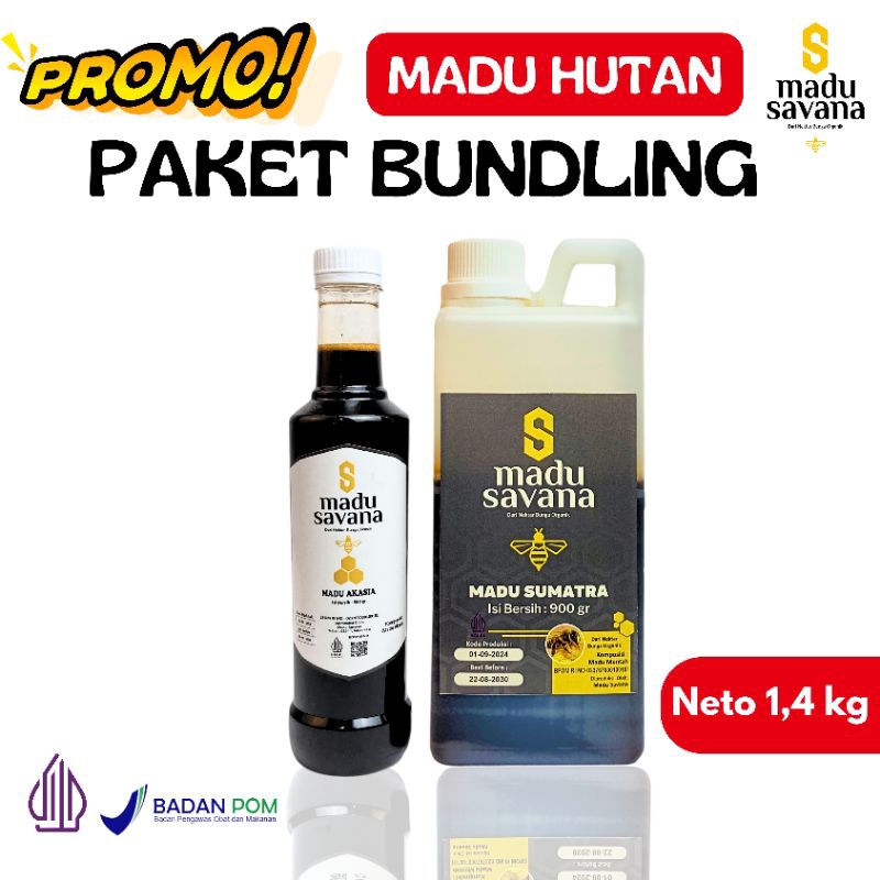 

Madu Savana Paket Bundling - Madu Hutan Asli Pure Original 100% [Dapat 2 Botol]