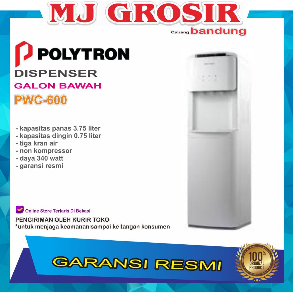 PROMO WATER DISPENSER POLYTRON PWC 600 PWC600 HOT & COOL