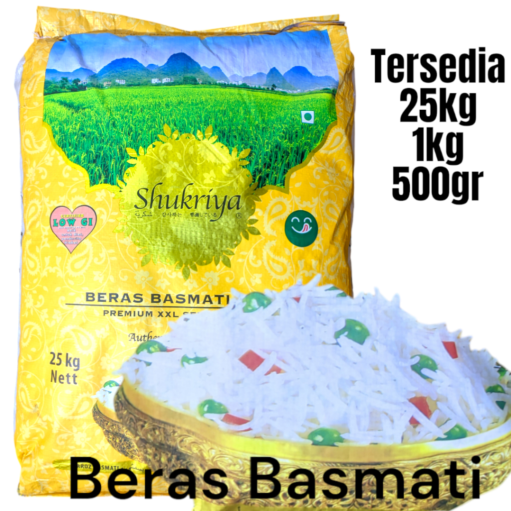 

Tersedia Beras Basmati Premium XXL 25kg Premium bisa ecer 10 kg 5kg