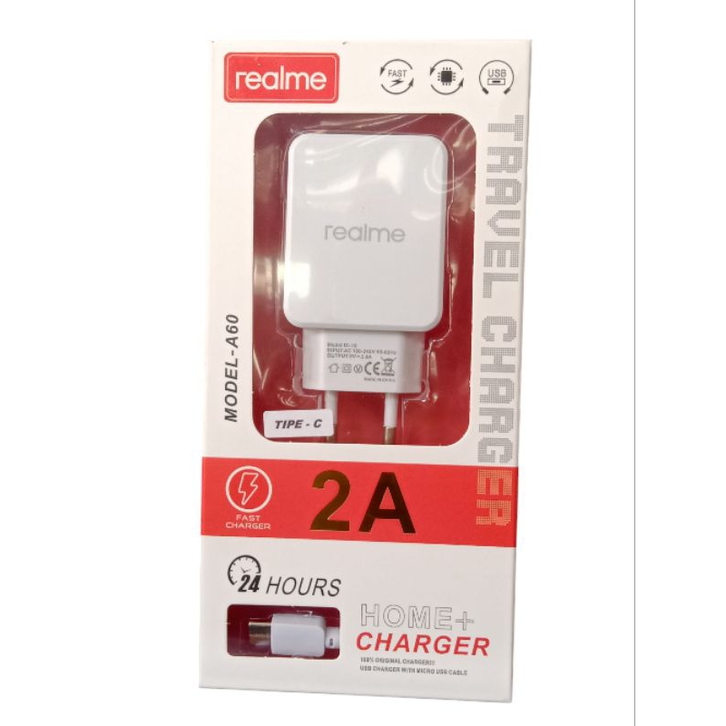 [REALME] FAST TRAVEL CHARGER  MODEL - A60 TIPE-C FAST CHARGER 2A