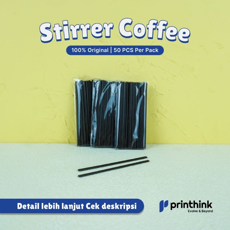 Stirrer Coffee Higenis // Sedotan Pipih Pengaduk Kopi Plastik Warna Hitam Sedotan Kopi Panas.