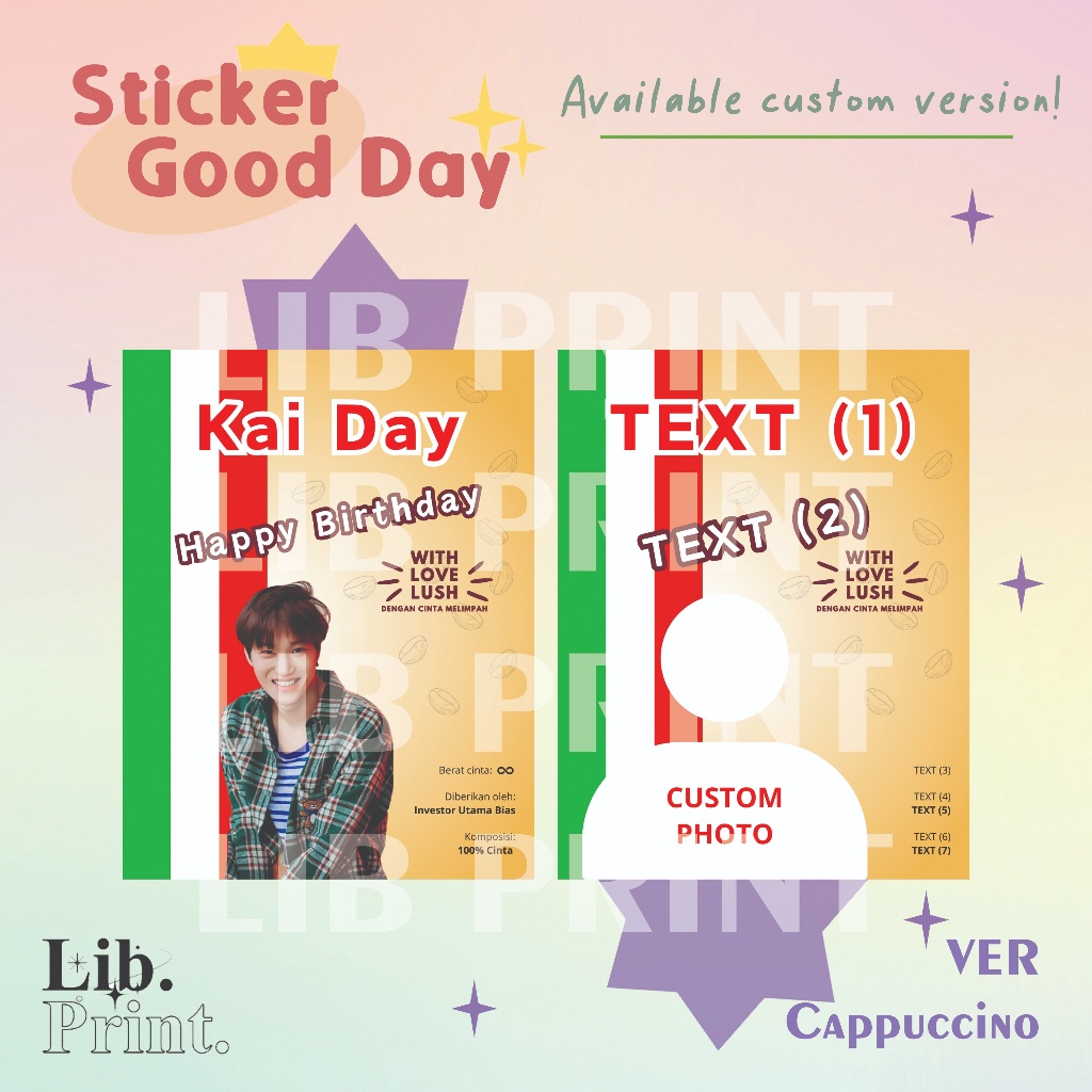 

STICKER GOOD DAY CAPPUCCINO CUSTOM NCT EXO BTS SEVENTEEN AESPA BLACKPINK ENHYPEN TXT FREEBIES KONSER