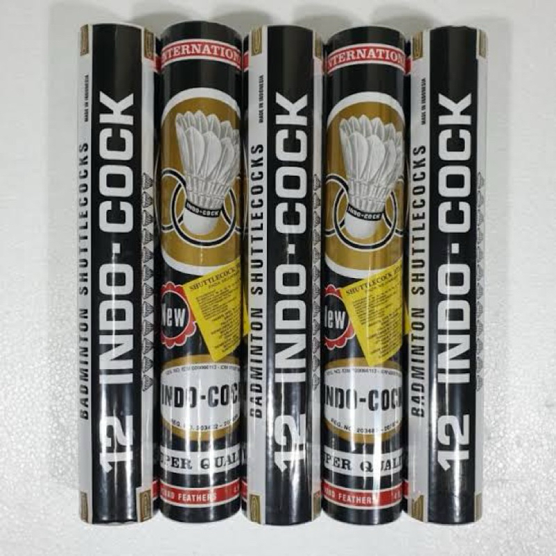 INDOCOCK hitam shuttlecock bulu badminton