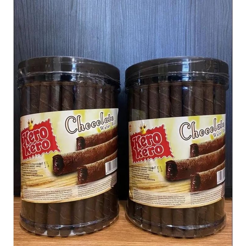 

KeroKero Chocolate Wafer Roll | Astor KeroKero Cokelat Kemasan Toples 600gr