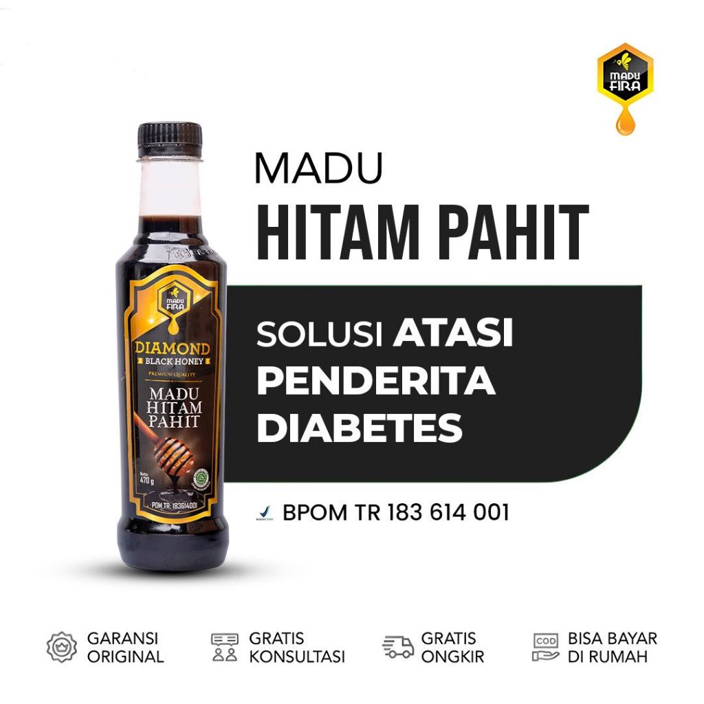 

Madu Hitam Pahit - Membantu mengurangi Kadar Gula dalam Darah Diabetes | Madu Fira 470gr