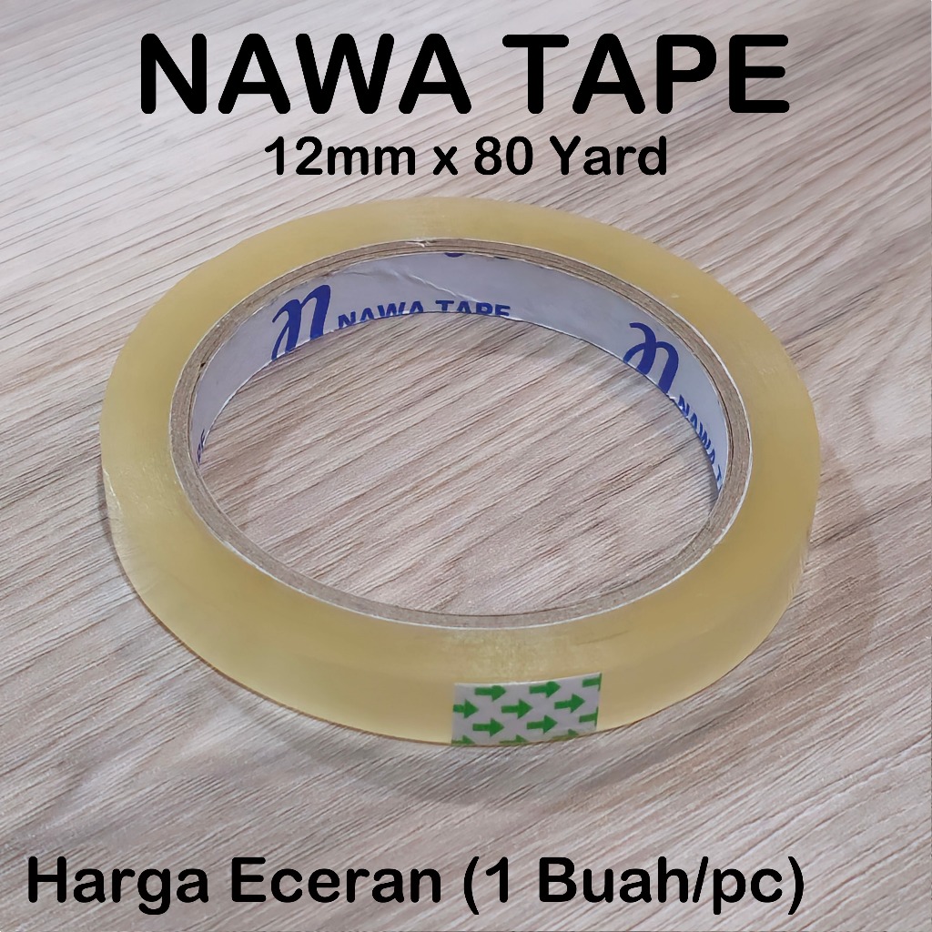 

LAKBAN BENING MERK NAWA TAPE 12 X 80 YARD - ISOLASI PACKING SELOTIP