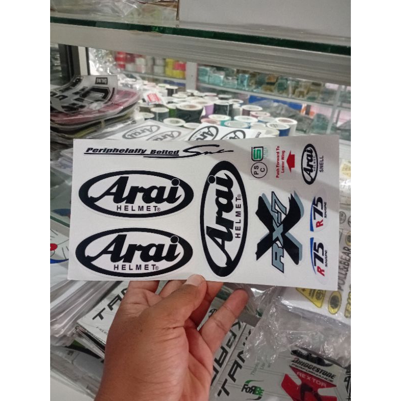 Stiker helmet sticker helm set arai
