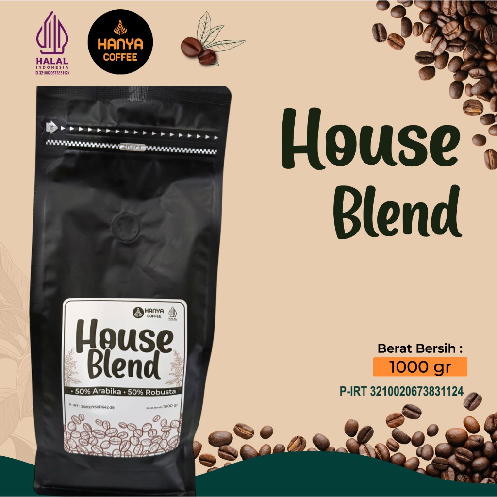 

Espresso House Blend 50%Arabika Gayo Premium -50%Robusta Premium 1000 gram - Hanya Coffee