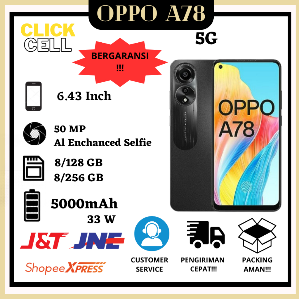 HP OPPO A78 RAM 8/256 GB  DAN FULSET BERGARANSI TERMURAH