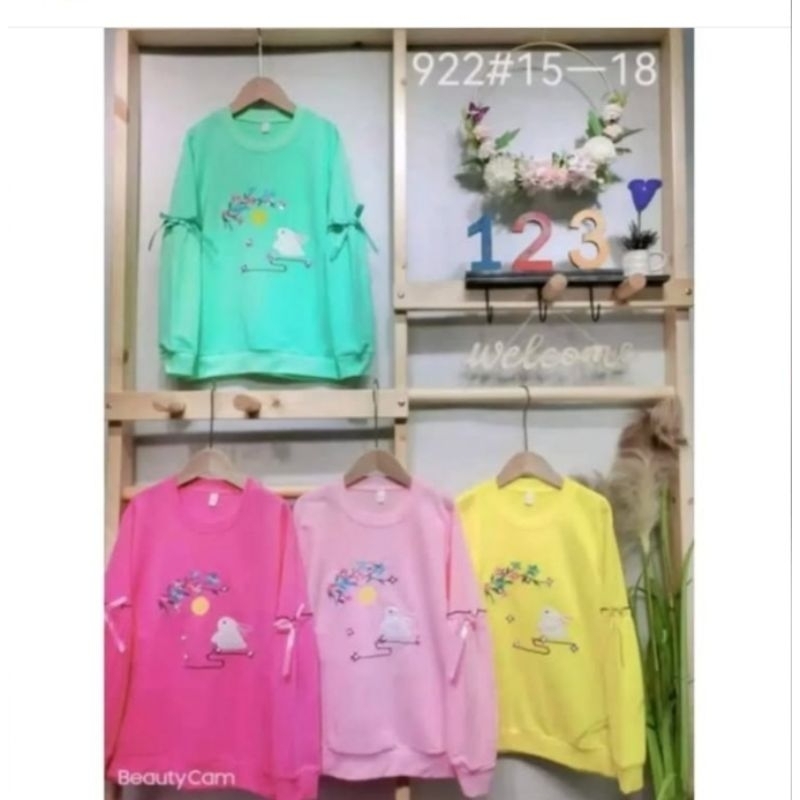 922 Kaos lengan panjang bunga kelinci