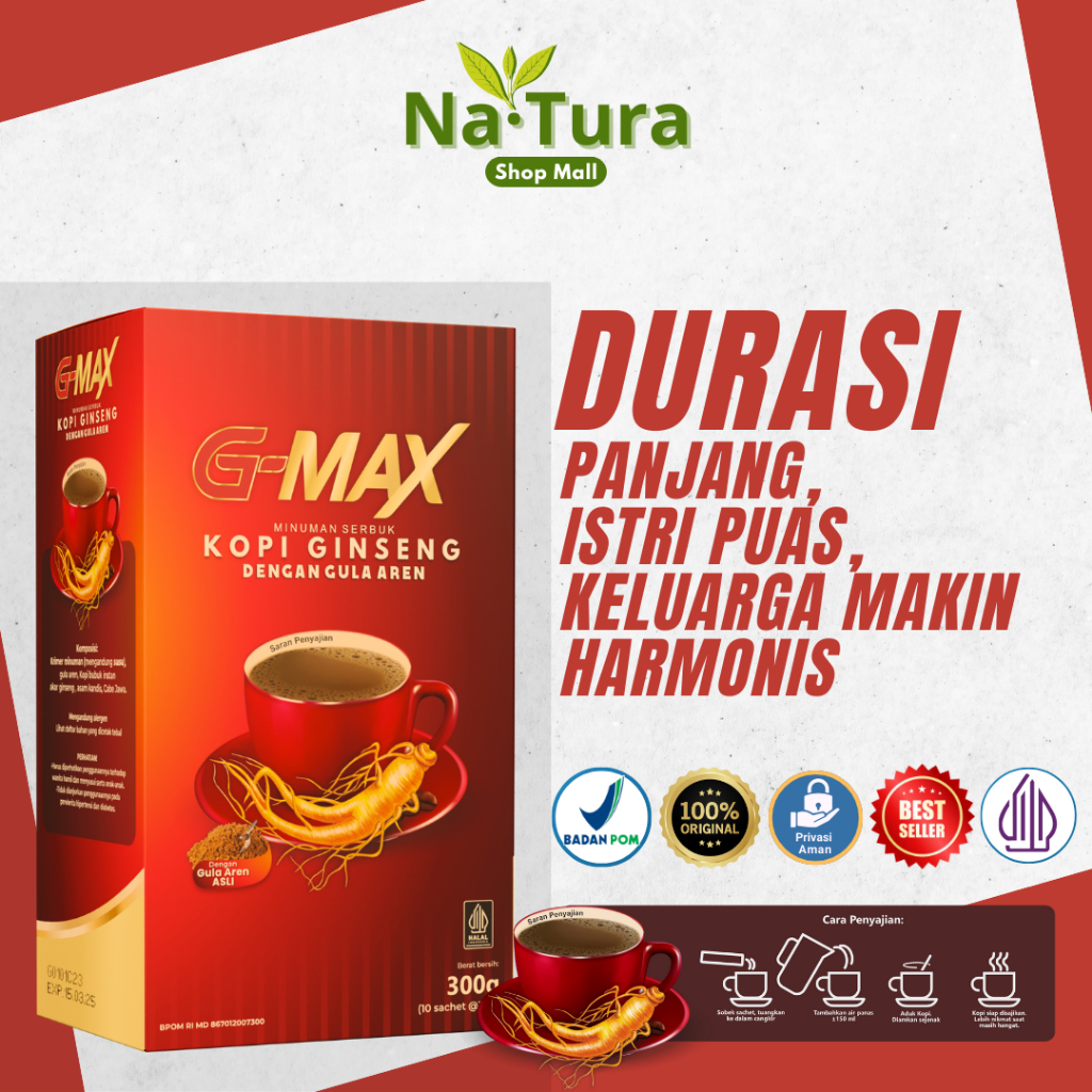 

KOPI GMAX DENGAN EKSTRAK GINSENG RASA COKELAT KHUSUS MERANGSANG-GAIRAH