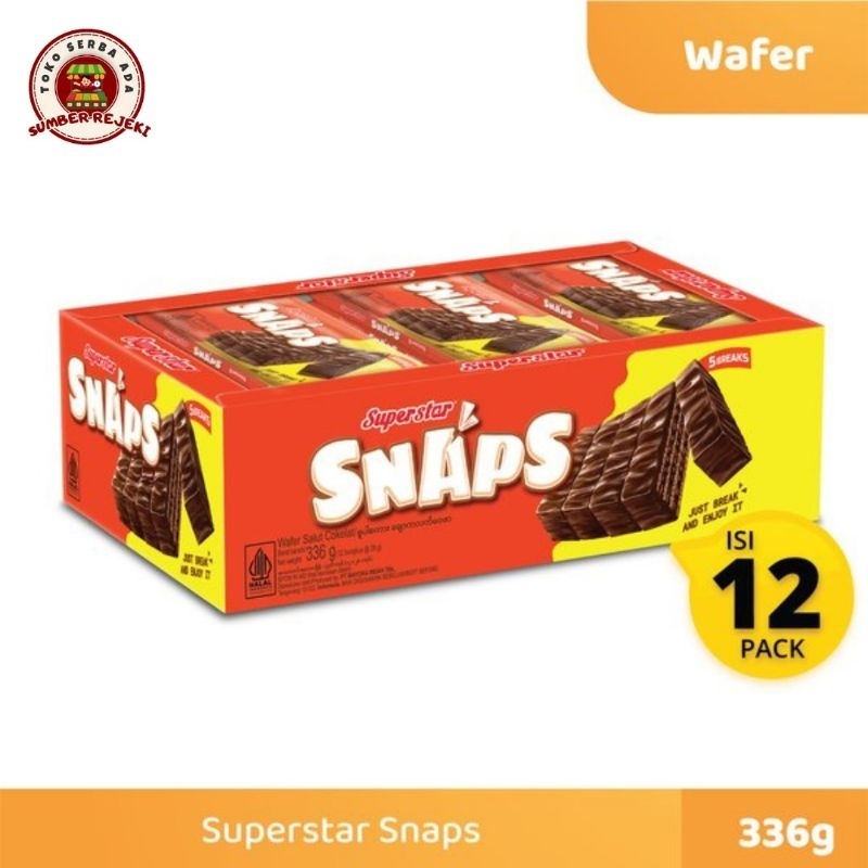 

1 BOX (12pcs) SUPERSTAR SNAPS WAFER COKLAT | WAFER SUPERSTAR SNAPS