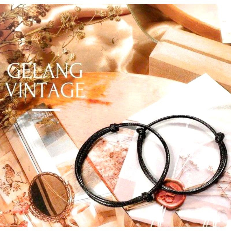 Gelang Tali Korea Hitam 1,5 mm