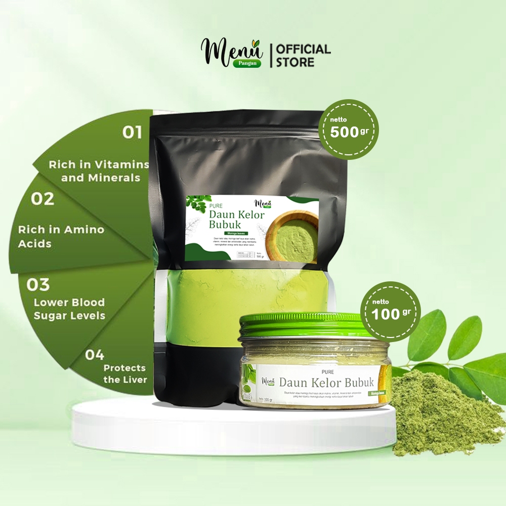 

Daun KELOR BUBUK Halus Original 100% - Moringa Powder 100gr / 500 gram Jaga Imun, Pelancar ASI, Tinggi Badan Menu Pangan