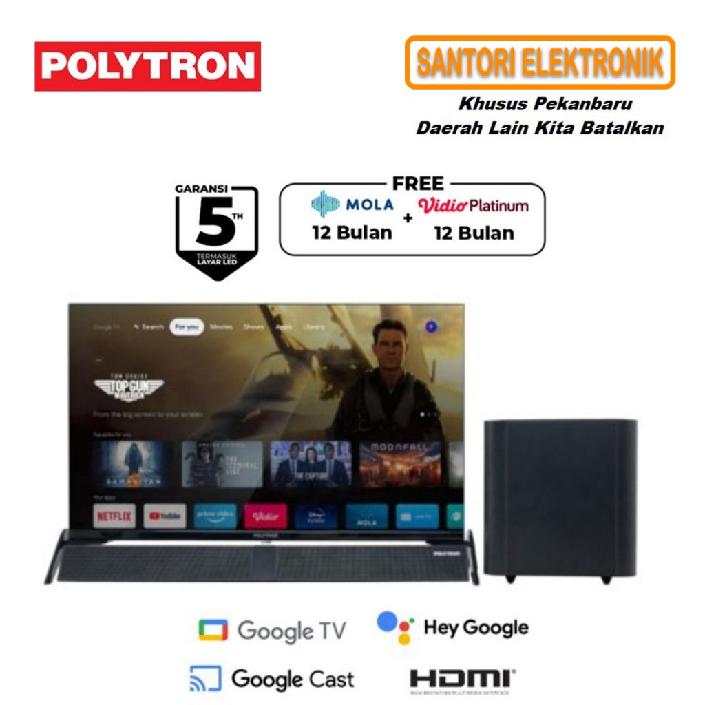 GOOGLE TV POLYTRON  32 INC + SPEAKER SOUNBAR