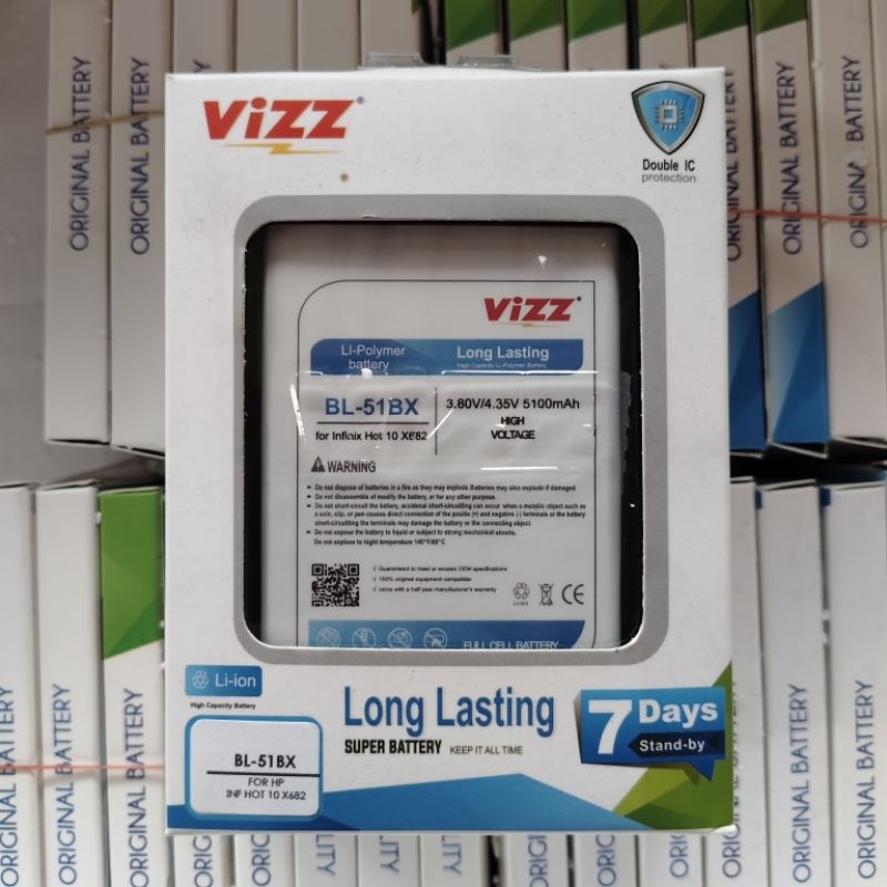 BATERAI VIZZ DOUBLE POWER INFINIX HOT 10/HOT 11/INFINIX NOTE 8/BL51BX ORI VIZZ