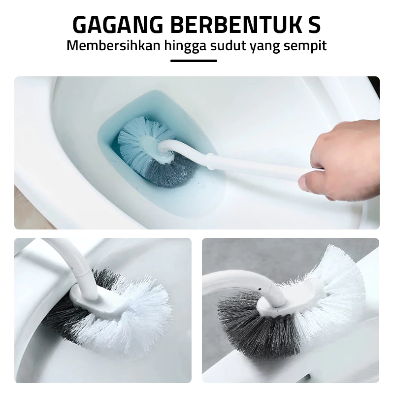 Axinaboyna - Sikat Wc 3In1 Toilet Brush Pembersih Kamar Mandi Kuas Closet Duduk Jongkok