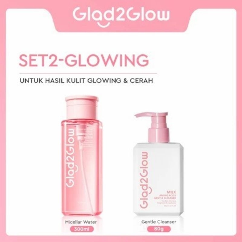 BUNDLE MICELLAR WATER GLAD2GLOW - PAKET ACNE, BRIGTENING, BARRIER 2IN1 GLAD2GLOW