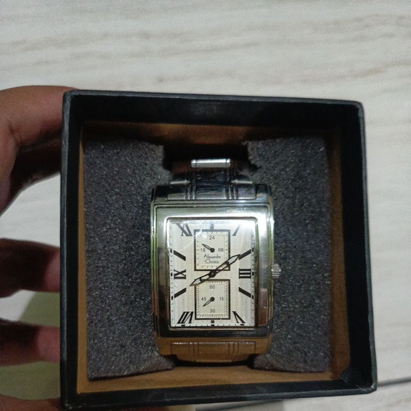 Jam tangan kotak Original Chronograph AC Alexandre Christie  preloved second bekas