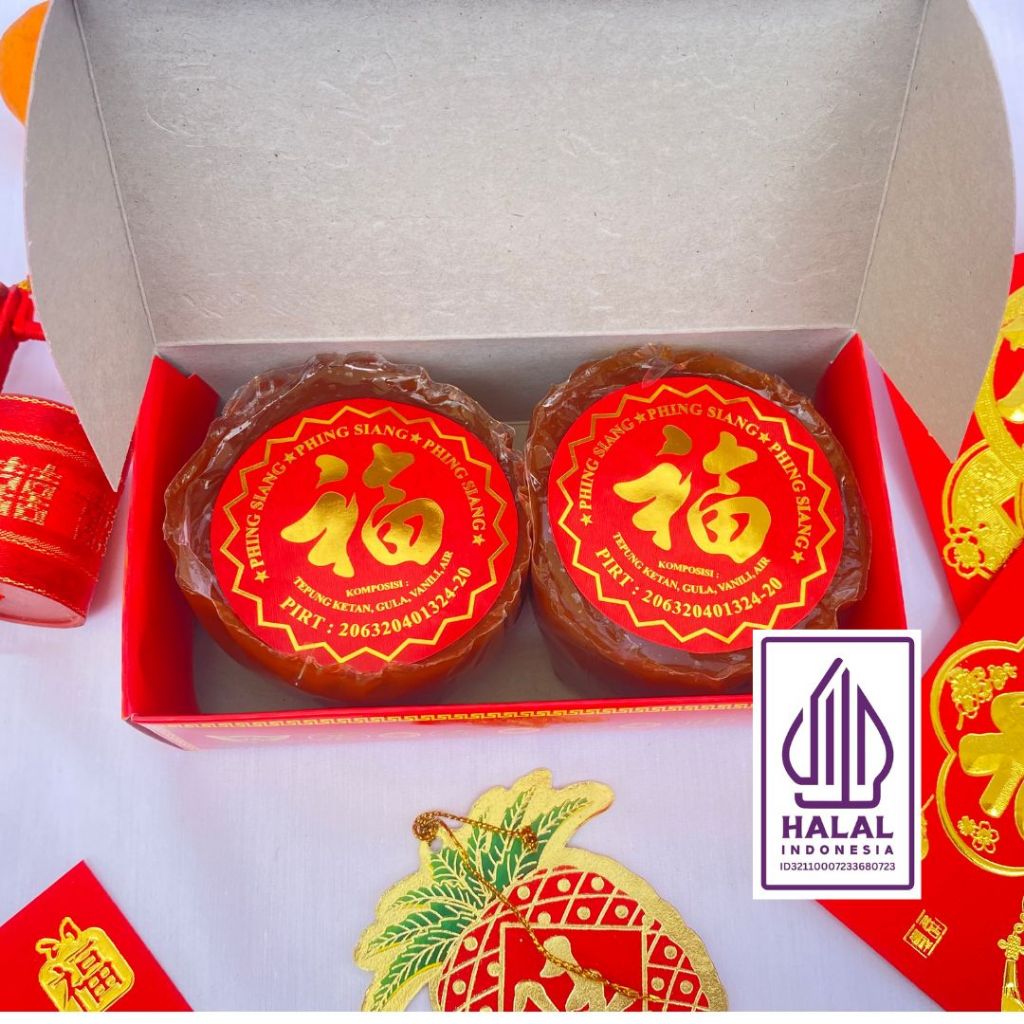 

Kue Keranjang Imlek PHING SIANG DUET isi 2pcs @250gr ada ID HALAL