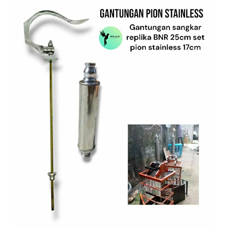 Gantungan Sangkar Pion Stainless BNR cantolan lipat replika BNR kandang