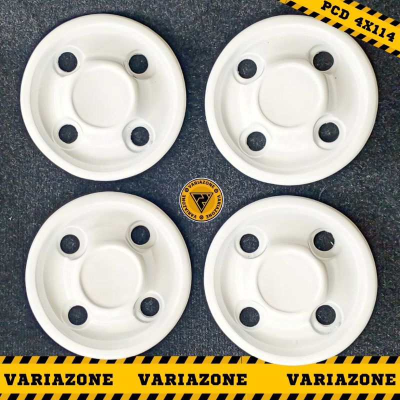 Dop PCD 4x114  dopcenter centerdop tutup velg kaleng mobil warna putih model B OEM look satuset
