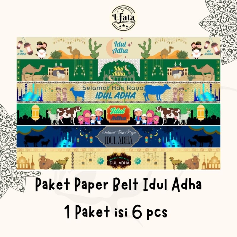 

Paper Belt Idul Adha 47 x 5 cm, 1 paket isi 6 pcs (sudah ada double tape)