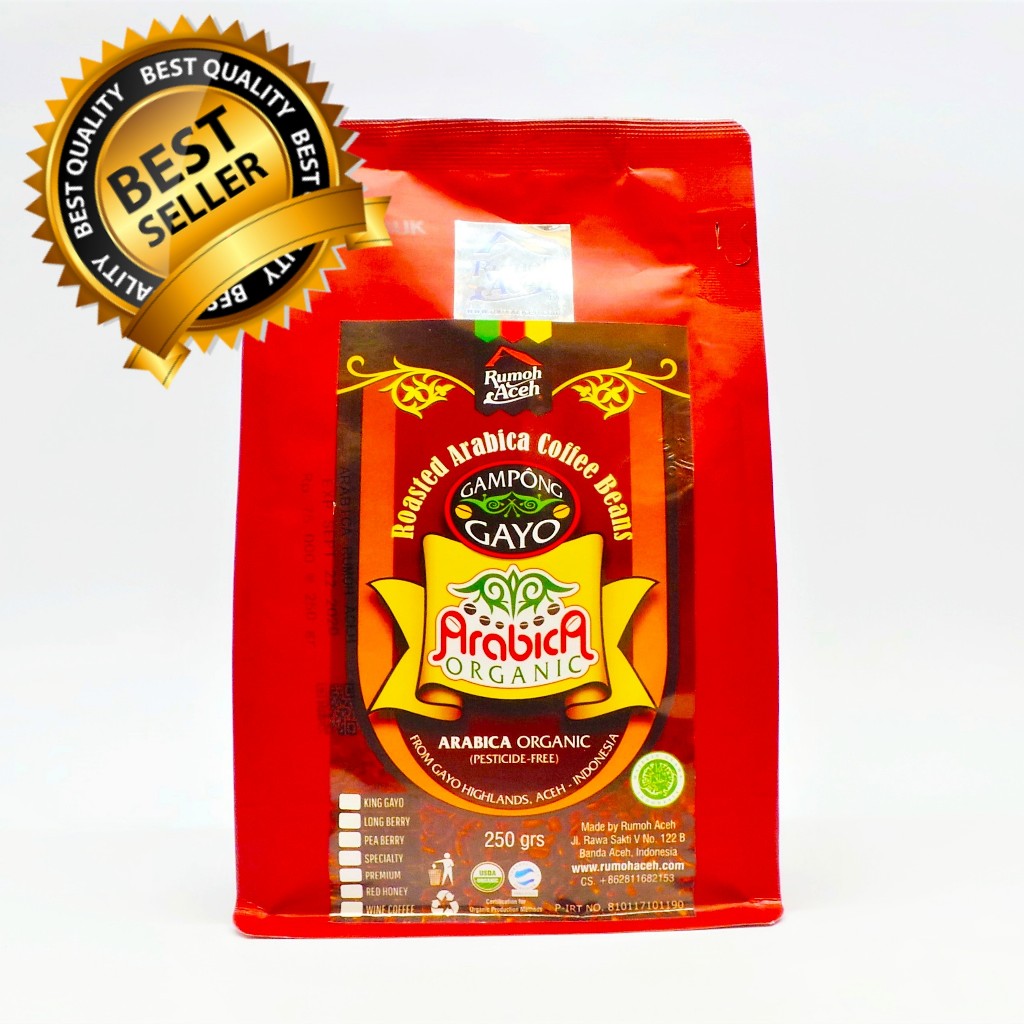 

Kopi Arabika Gayo RED CHERRY Bubuk 250gr Kopi Rumoh Aceh Organik Halal Tanpa Gula