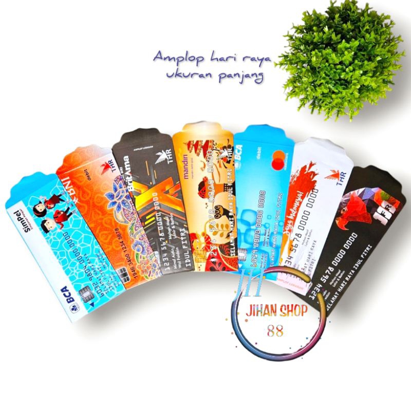 

10 pcs Amplop lebaran motif ATM panjang Bahan glosy