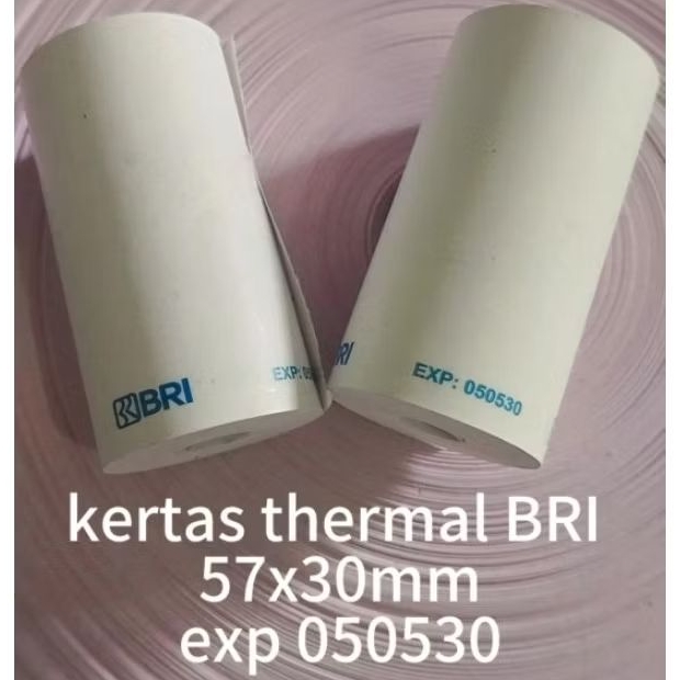 

Kertas Themal logo Bank Bri ukuran 57mmX30mm Kertas Kasir Struk mesin EDC