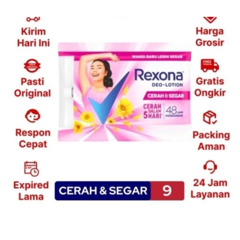 Rexona Deo Lotion Cerah Segar 9gr / Sachet