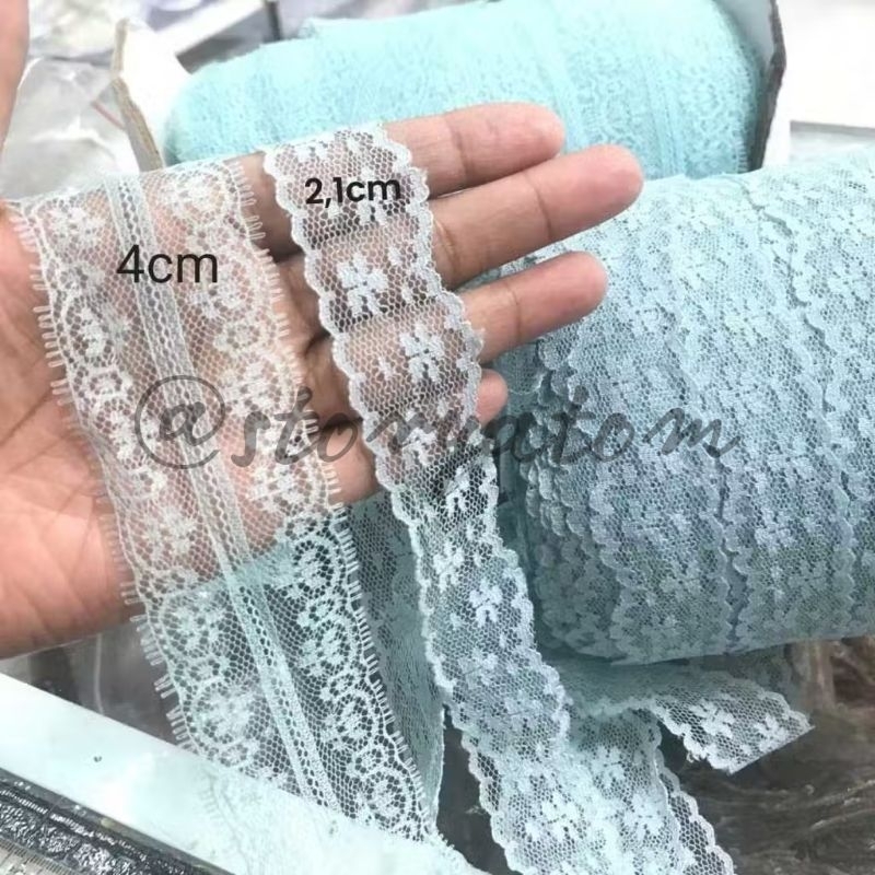 1 METER -  RENDA AIR / RENDA TULLE SIZE 2,1CM DAN 4CM