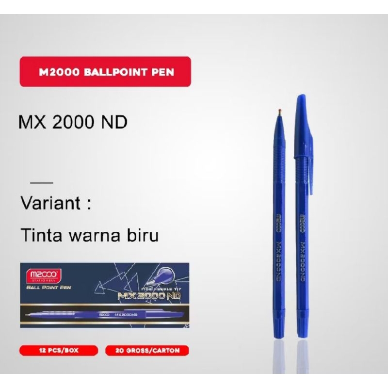 

Pulpen Merk M2000 Biru 1pack isi 12pcs