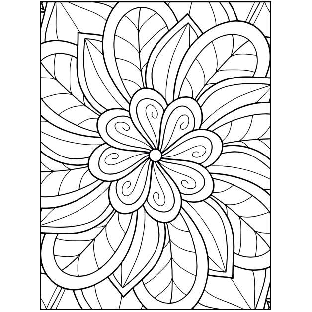 

KERTAS MEWARNAI / COLORING BOOK / KERTAS GAMBAR / MOTIF MANDALA BUNGA GEOMETRIS