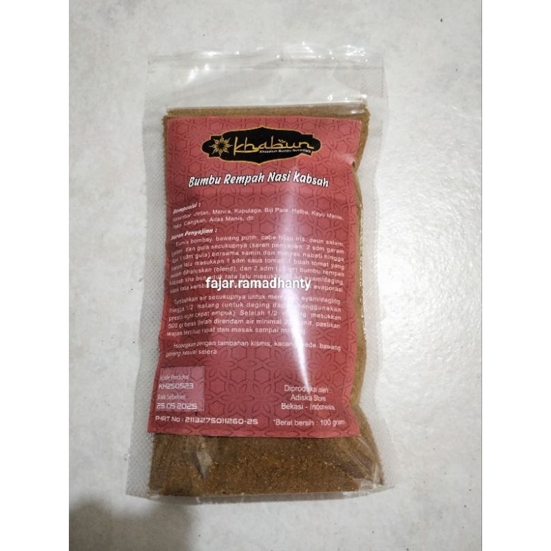 

Bumbu Rempah Nasi Kabsah 50gr-100gr